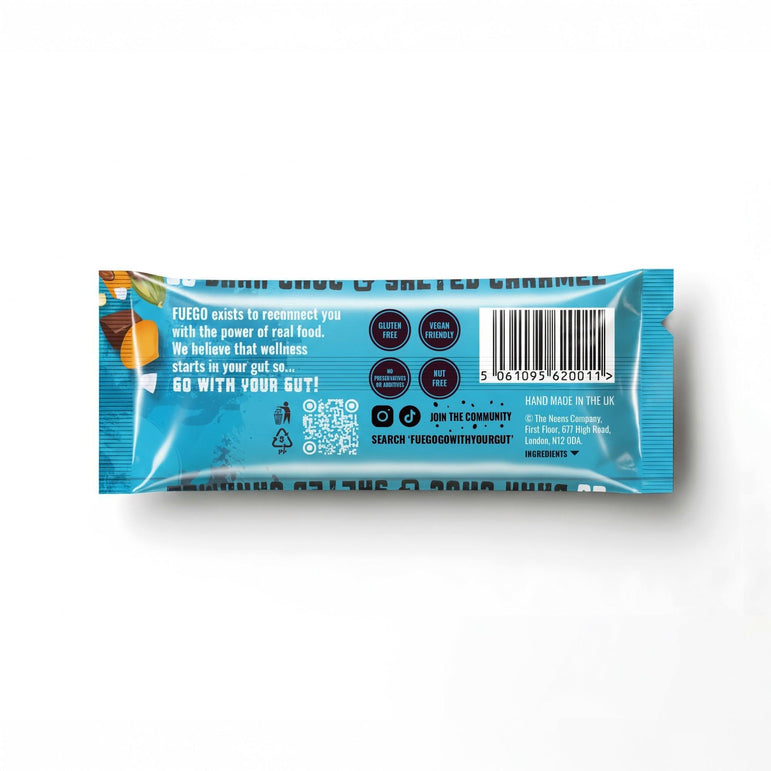 16 Dark Choc & Salted Caramel Superfood Fibre Bar - fuegobars
