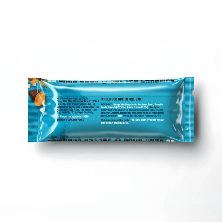 16 Dark Choc & Salted Caramel Superfood Fibre Bar - fuegobars