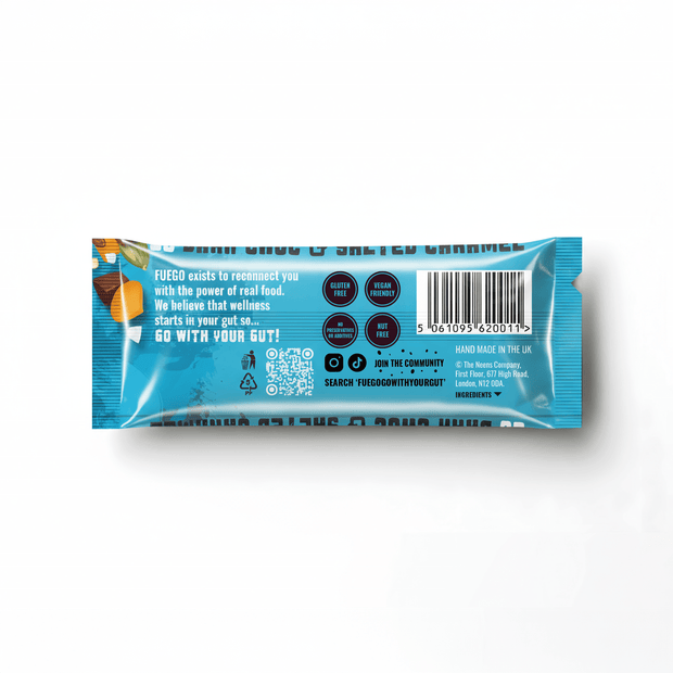 Chocolate & Sea Salted Caramel Health Bar – 50g - fuegobars