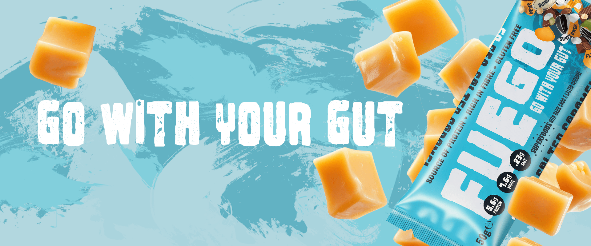 Dark Choc & Salted Caramel Superfood Fibre Bar - fuegobars