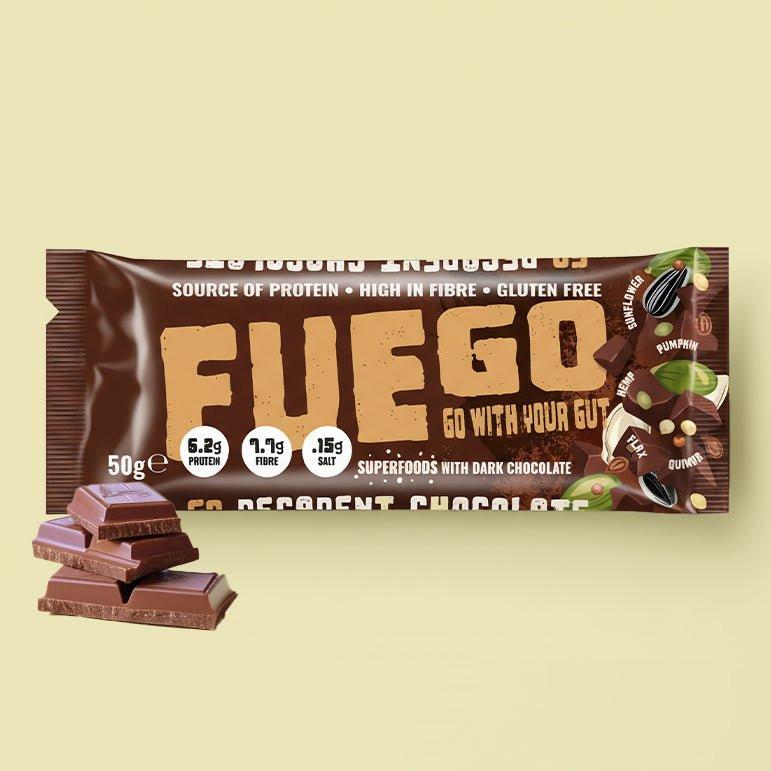 Decadent Chocolate Gut Health Fibre Bar (8 or 12 Pack) - fuegobars