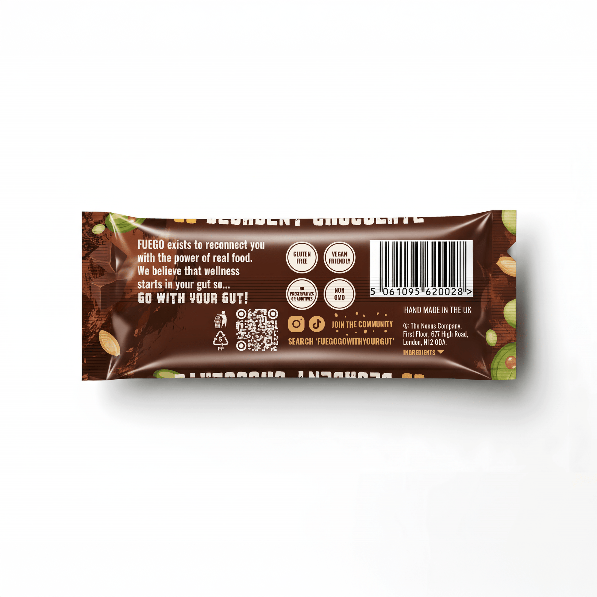 Decadent Dark Chocolate Health Bar – 50g - fuegobars