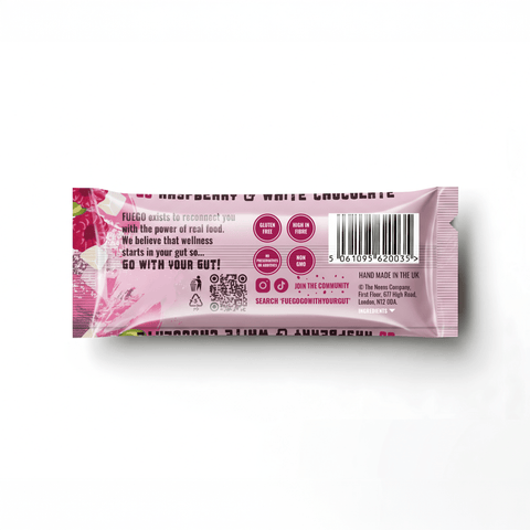 Fruity & Vibrant Raspberry Health Bar – 50g - fuegobars