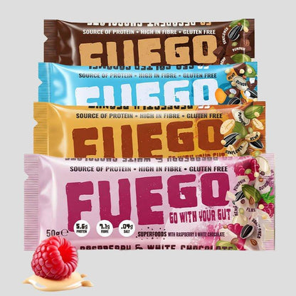 Mixed Pack Gut Health Fibre Bar (8 or 12 Pack) - fuegobars
