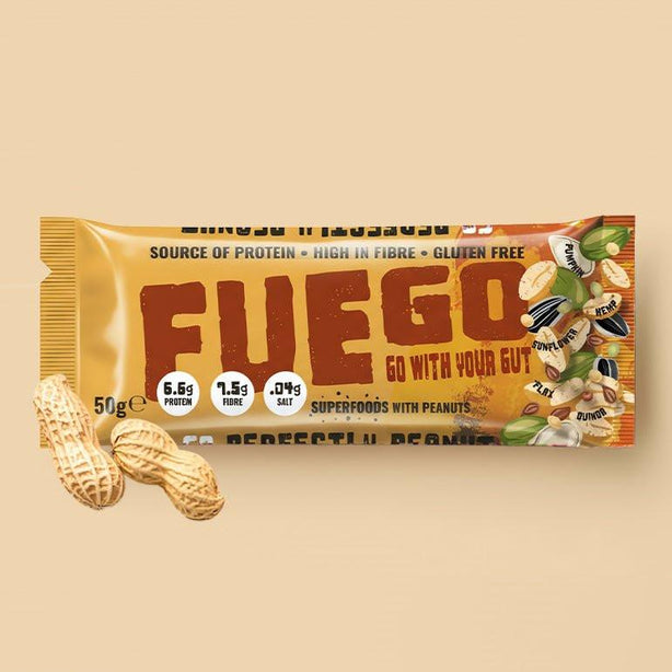 Perfectly Peanut Gut Health Fibre Bar (8 or 12 Pack) - fuegobars